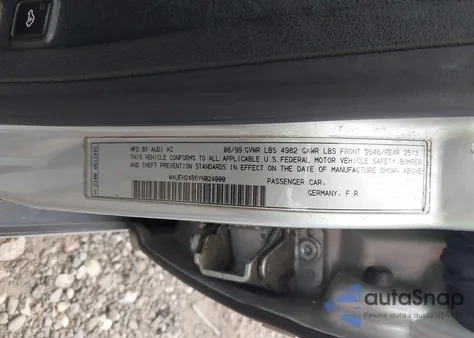 2000 Audi A6 z USA, uszkodzony, nr VIN WAUEH24B6YN024000